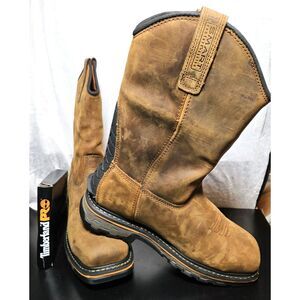 Men's Timberland PRO True Grit Pull-On Composite Toe Waterproof Boots - Size 10W